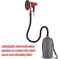 Gistuch Handheld Drywall Sander 850W Elektrik mit 12-pcs-Schleifscheiben variable Geschwindigkeit 1500-2600 U / min Wand Automatische Vakuumstaubabsorptionssystem Lichtstreifenschlauch und Sammelbeutel
