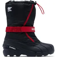 Sorel Little Kids Flurry Boot black bright red (011) 34