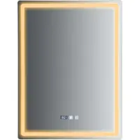 StarTech.com LED Badspiegel - Rechteckig 60x80 cm - Beschlagfrei - Dimmbares Licht - Zeitanzeige - IP54 wasserdicht - Silber