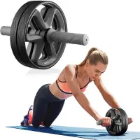 Gymtek Ab Roller, Bauchtrainer, Ab Wheel - rutschfesten Griffen - Ab-Roller für Workout, Home Gym, Fitness, Pilates - Fitnessgeräte Zuhause