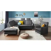 Sit&More Ecksofa, grau (graphit), B:236cm H:93cm T:214cm, Sofas, Ecksofa, mit Federkern, zwei Kopfstützen und wahlweise mit Schlaffunktion