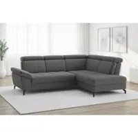 Sit&More Ecksofa SIT & MORE "Vanity L-Form, B: 254 cm, mit Sitz-, Kopf- und Armteilverstellung", grau, B:254cm H:84cm T:197cm, 100% Polyester, Sofas, Ecksofa, Couch optional mit Schlaffunktion & Bettkasten