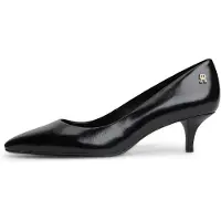Tommy Hilfiger Pumps "KITTEN HEEL COURT LEATHER SHOE", Damen, Gr. 37, Leder, schwarz, Schuhe Pumps, Stilettoabsatz, Abendschuh in spitzer Form
