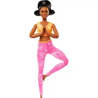 Mattel Barbie Made to Move Modepuppe brünett abnehmbare Kleidung biegbare Gelenke 3+