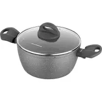Florina LAVA STONE Aluminiumtopf / Kochtopf mit Deckel 1,2 l