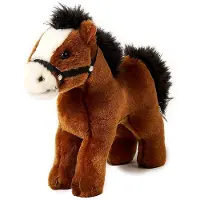Uni Toys Uni-Toys - Pferd, stehend, braun (ohne Sattel) - 23 cm (Länge) - Plüschtier, Kuscheltier – Pferd Ohne Sattel (Braun)
