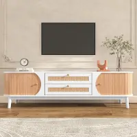 Sonstiges TV-Möbel mit Türen und Schubladen 170x39.5x46cm Weiß und Holz