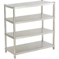 OEM Robuste Regal, Edelstahl, Mehrstufige Lagerlösung, Silber, 4-stufig