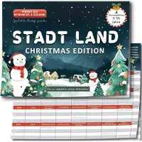 Sonstiges Stadt Land Christmas Spiel 2025 Adventskalender Füllung Familienspiel ab 9 Jahre