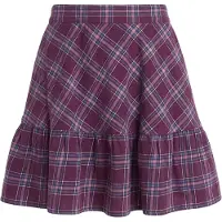 Roxy Sommerrock "Remix Rebel", Damen, Gr. L, lila (schwarzberry wine lila plaid), Obermaterial: 100% Baumwolle., Röcke Sommerrock