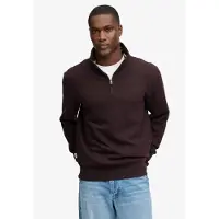 Superdry für Herren. M2014700A Essential Serif Logo Half-Zip-Sweatshirt bordeauxrot (L), Lässig, Baumwolle