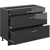 Vicco Küchenunterschrank R-Line Anthrazit Hochglanz/Anthrazit 100 cm ohne Arbeitsplatte, Model 71543