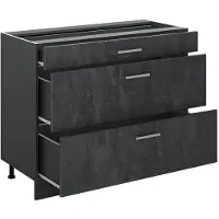 Vicco Küchenunterschrank R-Line Schwarz Beton/Anthrazit 100 cm ohne Arbeitsplatte, Model 71578