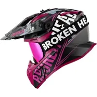 Broken Head Crosshelm Squadron Pink + MX-Brille Struggler Pink XS (53-54 cm)
