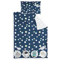 Sleepwise Kinderbettwäsche 140x200 | Schadstoff 2tlg. Bettwäsche Kinder mit Kissenbezug 65x65 cm | Extraweiche Mikrofaser Kinder Bettwäsche Set mit Reißverschluss | Planets