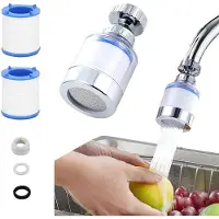 Sonstiges Wasserhahnfilter 360° drehbar mit 2x Baumwollfilterelement für Küche & Bad