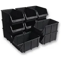 Hünersdorff 12 x Sichtbox - Stapelbox Lagerbox SET in Größe 4 - aus bruchsichere