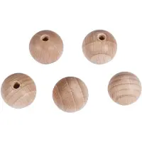 Rayher Hobby Materialen 6251900 Rohholz-Kugeln, halbgebohrt, 20mm ø, halbgebohrt, SB-Bt