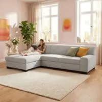 Otto Home Ecksofa "Faxxe 268 x 153 cm, auch mit Schlaffunktion", grau (hellgrau), B:268cm H:74cm T:153cm, 90% Polyester, 10% Nylon, Sofas, Ecksofa, aus haustierfreundlichem Pet Friendly Cord, L-Form