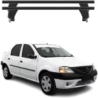 Menabo Dachträger Grundtäger für Dacia Logan 2004-2012 ABE Aluminium Schwarz 2x