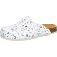 Lico Damen Bioline Clog Print Pantoletten, Weiss Bunt, 41 EU