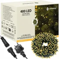 Springos Weihnachtslichter 400 LED warmweiß 33,5 m-Verbindung von 3 Stück, CE, RoHS IP44