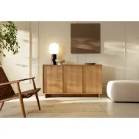 MOEBLO Kommode LILIE K147 – 3-türiges Sideboard mit 3 Einlegeböden und Stauraum, Wohnzimmerschrank 147x82x39 cm - Carmel-Eiche
