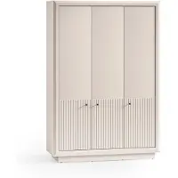 Furnlux Classic FURNLUX Kleiderschrank Solo Beige 138 Cm / Hauptfarbe: Beige / Abmessungen: 138 x 200 x 53