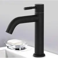 Markenlos Wasserhahn Einhebelmischer - Edelstahl gebürstet mit Anschlussleitung (gebogen)