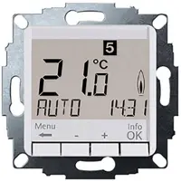 Eberle 527820455103 UP-Uhrenthermostat als Raumregler, AC 230V, 1 Wechsler, Heizen 5(2) A, Kühlen 1(1) A, Hinterleuchtung weiß UTE 4800 / weiß
