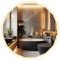 Drukarnia Piga LED-SPIEGEL 80 cm x 80 cm Asymmetrische Form Warmweiß 3000 K