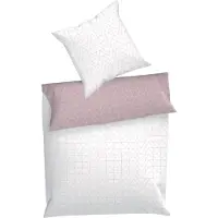 Dyckhoff Wendebettwäsche "Graphic", rosa (rose), B/L: 135cm x 200cm, 1 Stk., 1 Stk., Renforcé, B/L: 80cm x 80cm, 2 Stk., Renforcé, Obermaterial: 100% Baumwolle, Bettwäsche, Wendebettwäsche