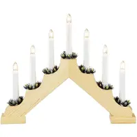 OEM Hölzerner Kronleuchter, natur, 7 Lampen, 230V, Innenbereich