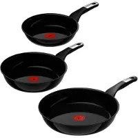 Tefal Explore Ceram G2149132, Frittierset, Schwarz, Aluminium, Keramik, Schwarz, Thermo-Punkt