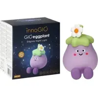 INNOGIO GIO-Auberginenlampe Nachtlicht für Kinder, Silikon, BPA-frei, 3 Helligkeitsstufen, Handyhalterung, 30 Min. Timer, USB-C