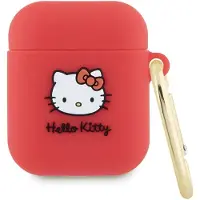 Hello Kitty HKA23DKHSF AirPods 1/2 Hülle fuchsia/fuchsia Silikon 3D Katzenkopf