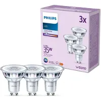 Philips Spot 35W PAR16 GU10 x3, 3,5 W, 35 W, GU10, 275 lm, 15000 h, Kaltweiße