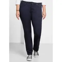 Sheego Stretch-Hose , Damen, Gr. 24, Kurzgrößen, blau (marine), 97% Baumwolle, 3% Elasthan, unifarben, Hosen Stretch-Hose