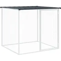 vidaXL Hühnerkäfig mit Dach Anthrazit 603x98x90 cm Verzinkter Stahl