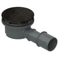 Bette BetteCompact + Ablaufgarnitur, seitlich, Ablaufleistung 0,5 l/s, B568-790, Farbe: Midnight