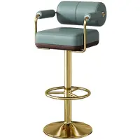 Sonstiges Barhocker Set Höhenverstellbar mit Lehne & Armlehne, 360° Drehbar, Gepolstert, Grün