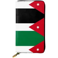 Markenlos Lange Clutch mit jordanischer Flagge und Reißverschluss, Kartenhalter für Reisen und den Alltag