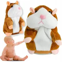 Universal Interaktiver Plüschhamster, der Wörter wiederholt, Lernspielzeug Braun