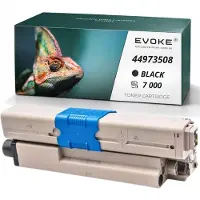 Evoke Toner-Kompatibilkartusche für den OKI-Drucker OC531B 44973508, Schwarz, 7.000 Seiten, kompatibel mit C510DN, C511dn, C530dn, C531dn, MC561, MC562dn