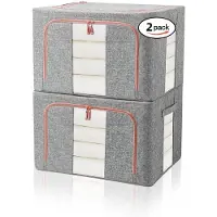 Merkloos Omgoods – Set aus 2 Aufbewahrungsbeuteln für Kleidung – Wasserdichtes Oxford-Material mit Stahlrahmen