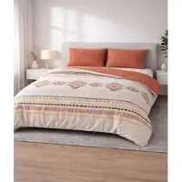 Merkloos Reversibles Bettbezug-Set aus Baumwoll-Renforcé, 200 x 200 cm, 3-teilig mit zwei Kopfkissenbezügen, 80 x 80 cm