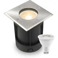 Longlife LED LED Bodeneinbaustrahler eckig Edelstahl 230V IP67 - Leuchtmittel: GU10 4W 2700K ...