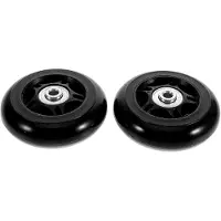 Markenlos Geräuschlose Kofferrollen 2 Stück aus Gummi 76mm x 24mm mit Metallachsen für Handgepäck und Reisekoffer
