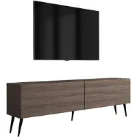 3Xeliving TV-Schrank Füße schräg schwarz, Eiche Dunin, 170 x 32 x 52 cm