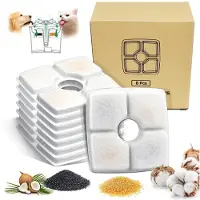 Sonstiges Trinkbrunnen Filter Eckig 8 Stück für Hund & Katze | Aktivkohlefilter | 12,5x12,5x3,5cm